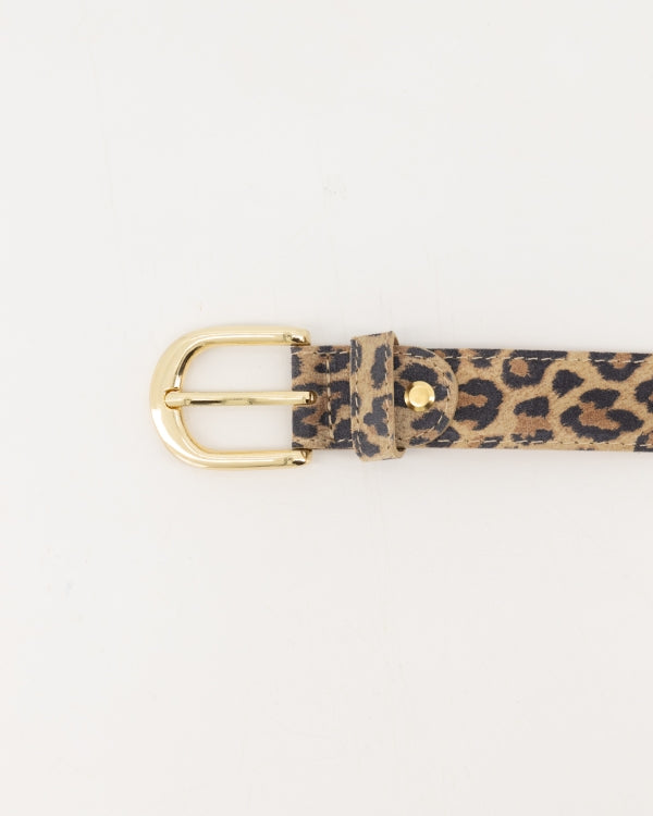 Leren riem Suus met luipaard/panter print