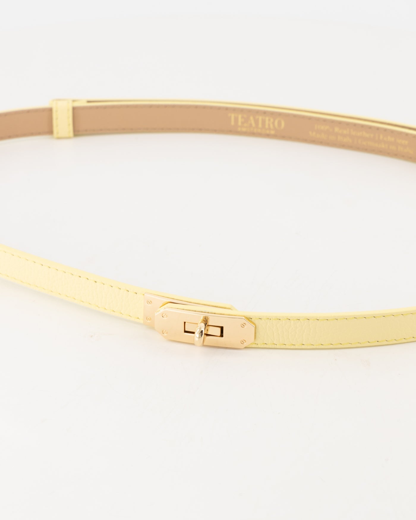Leren riem Garcia - lichtgeel