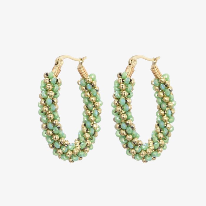 Oorhanger mintgroen en goudkleurig