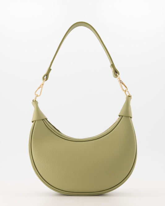 Leren crossbody tas Kyra - mosgroen
