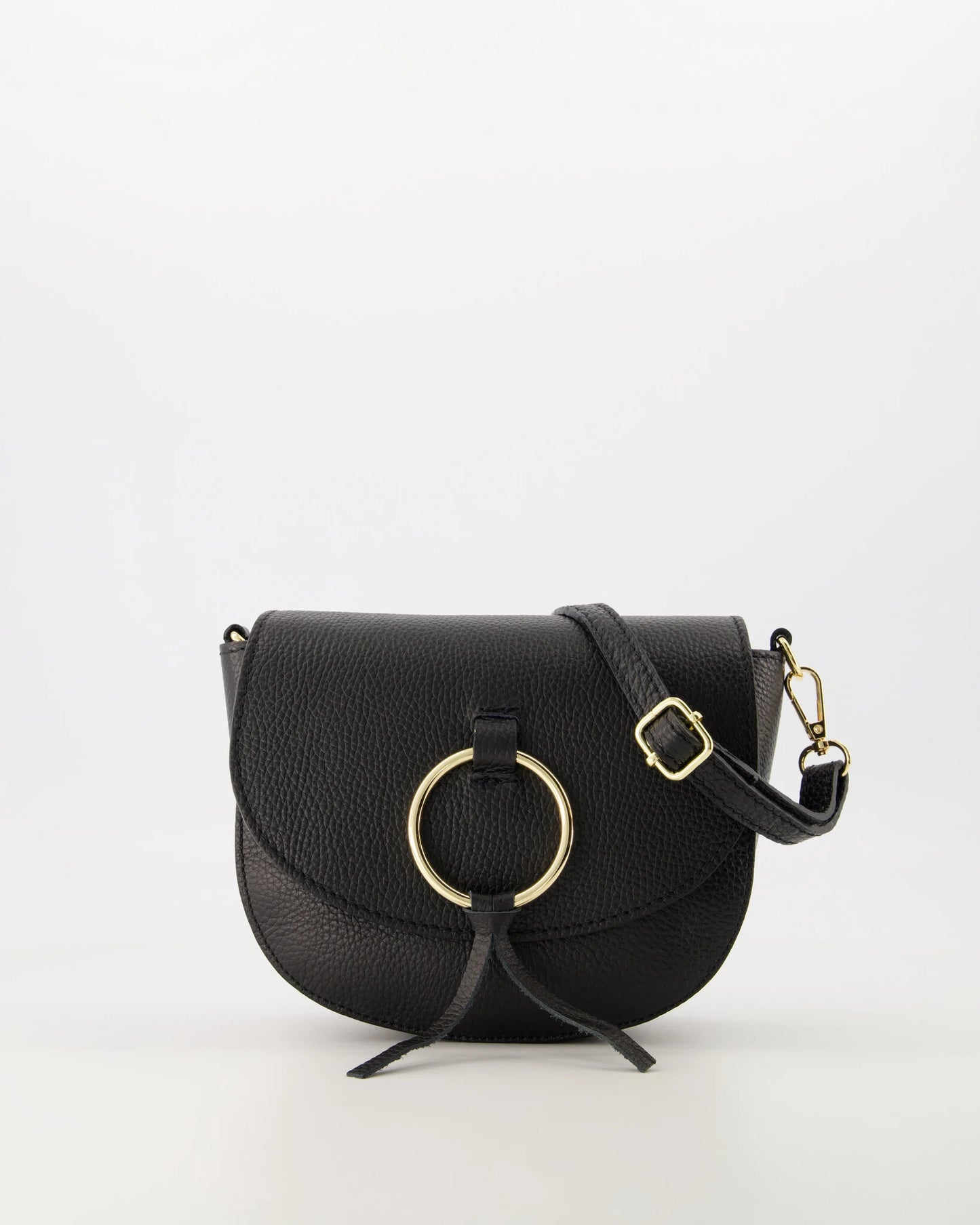 Leren tas zwart Sevy Notre-V crossbody
