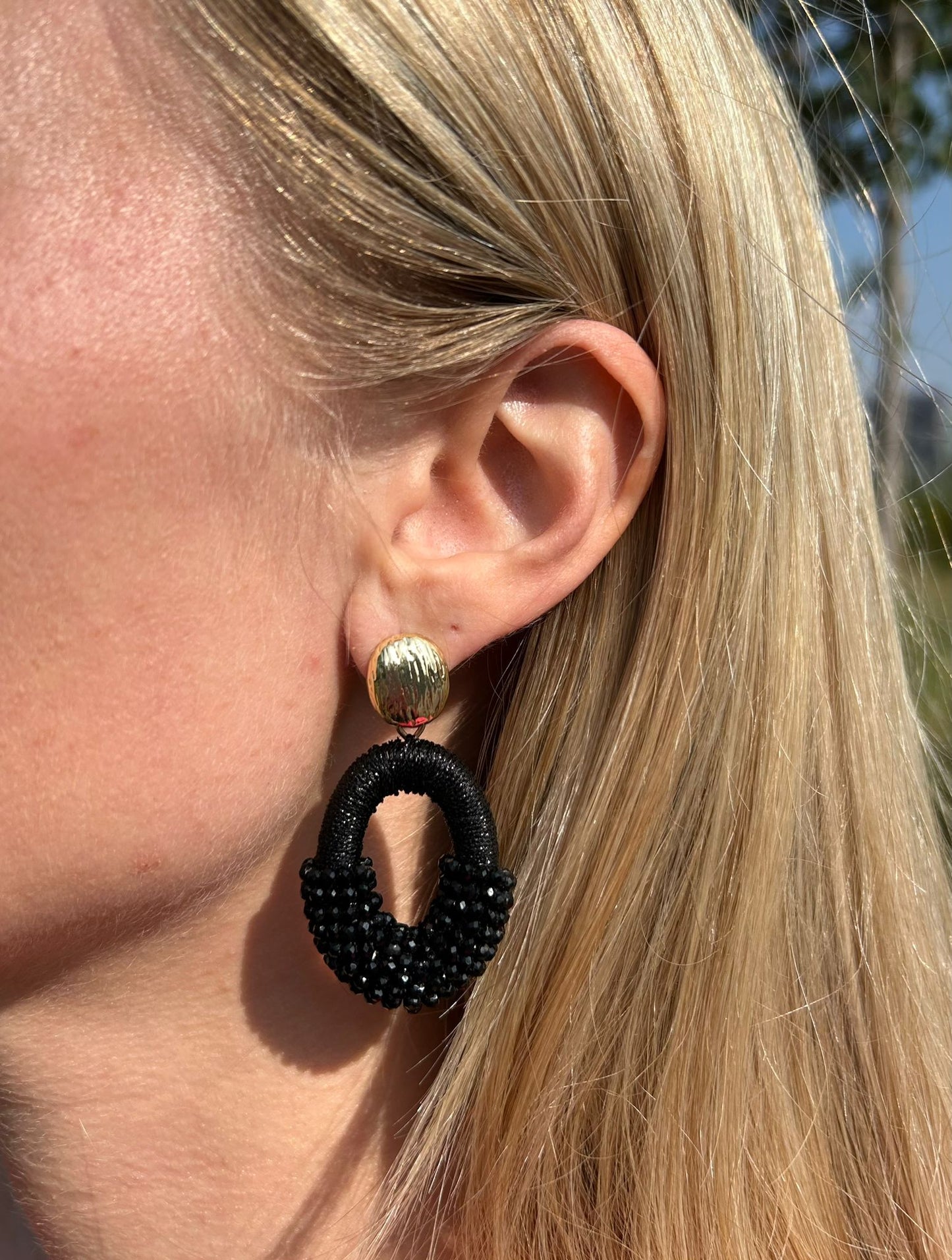 Oorhanger goud-zwart