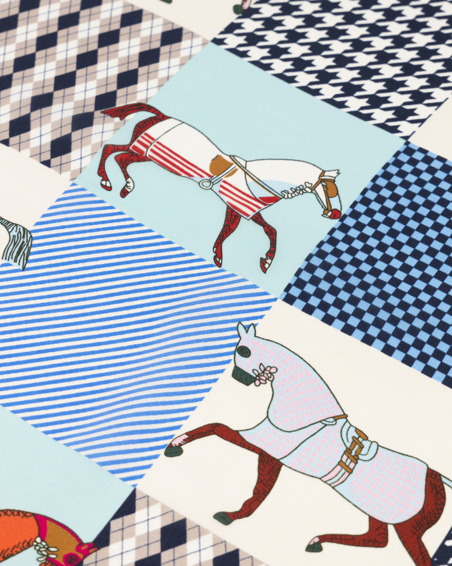 Zijde sjaal blauw vierkant