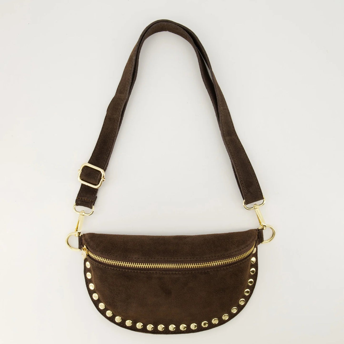 Suede heuptas donkerbruin