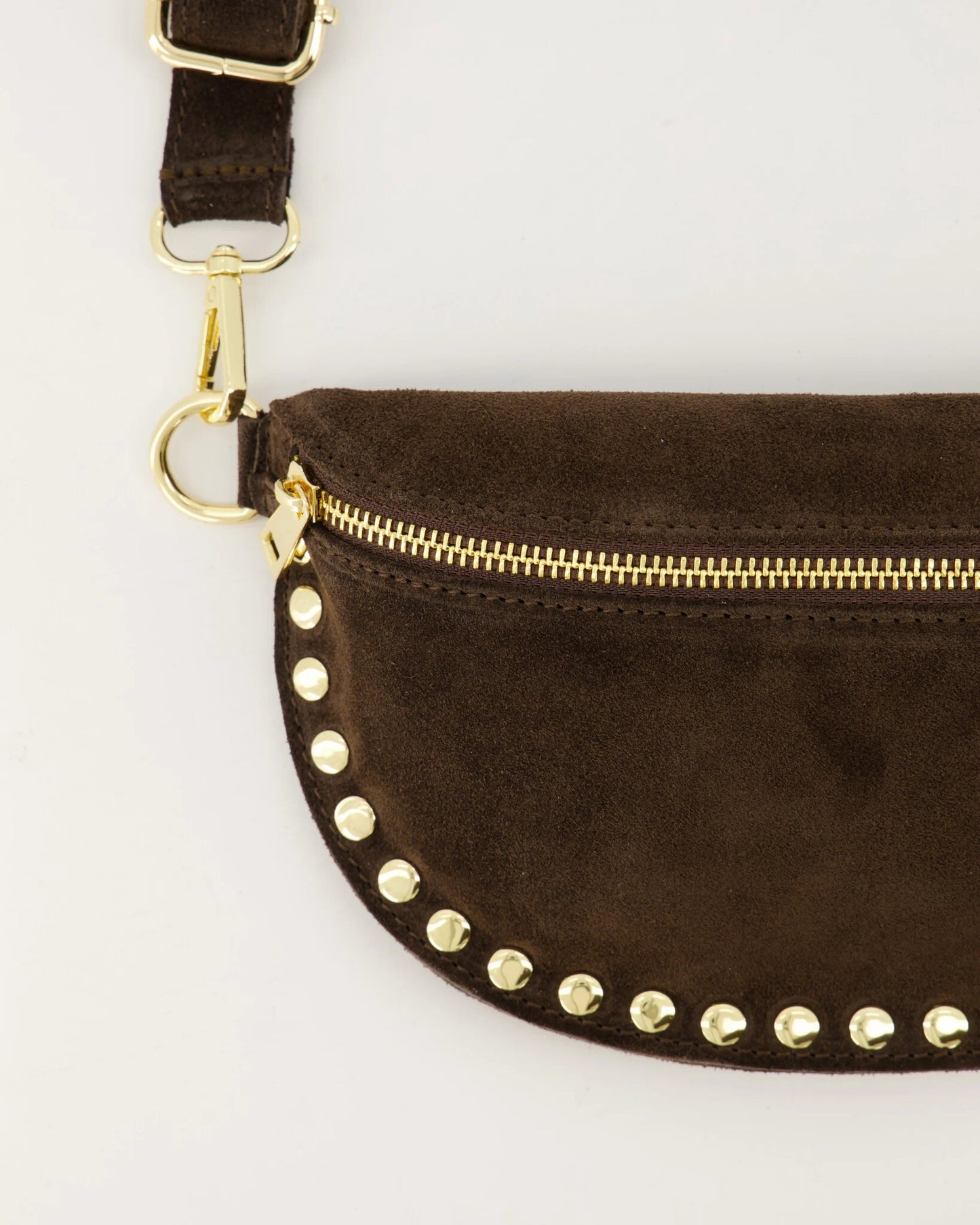 Suede heuptas donkerbruin