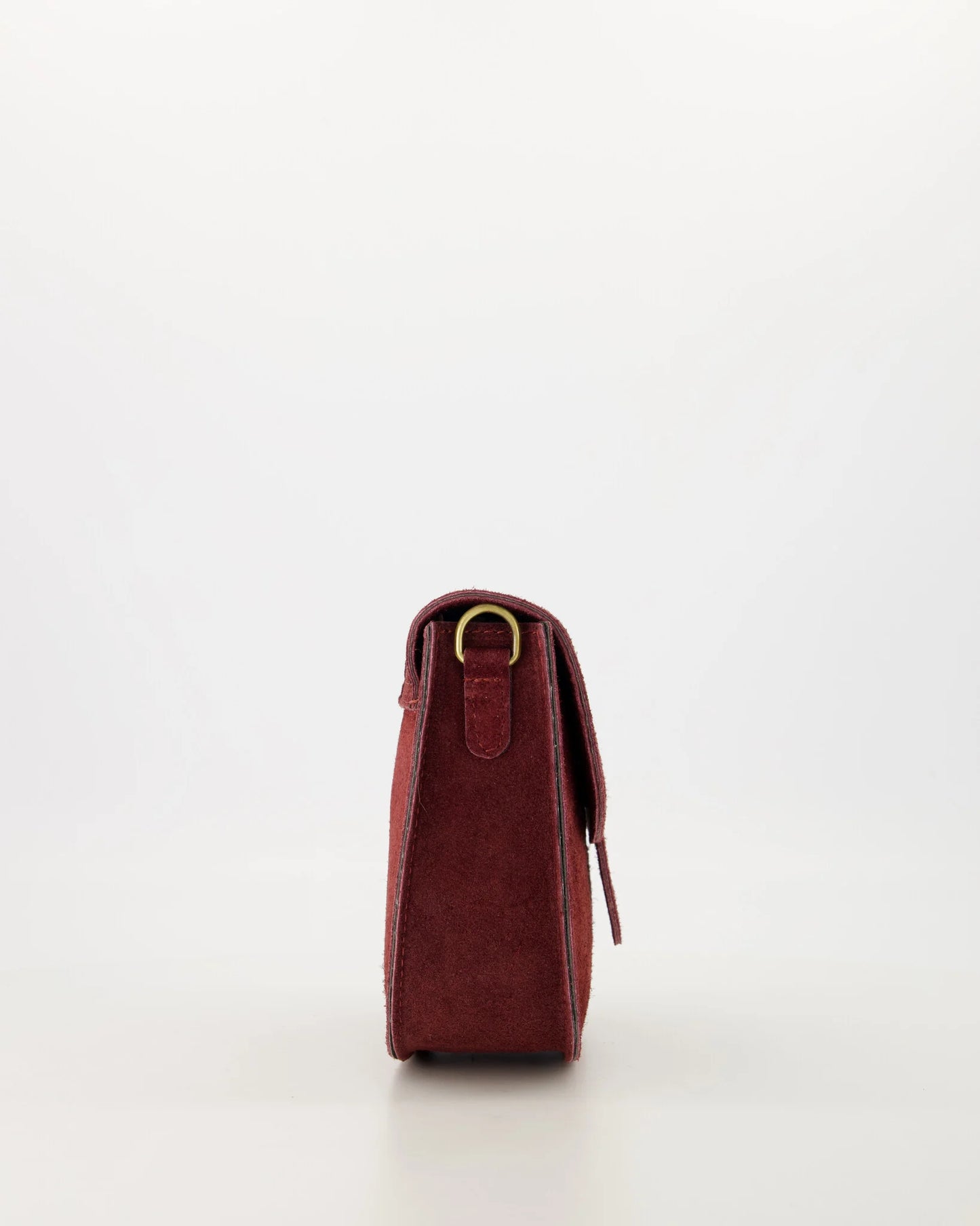 Suede crossbody tas Maan - bordeaux