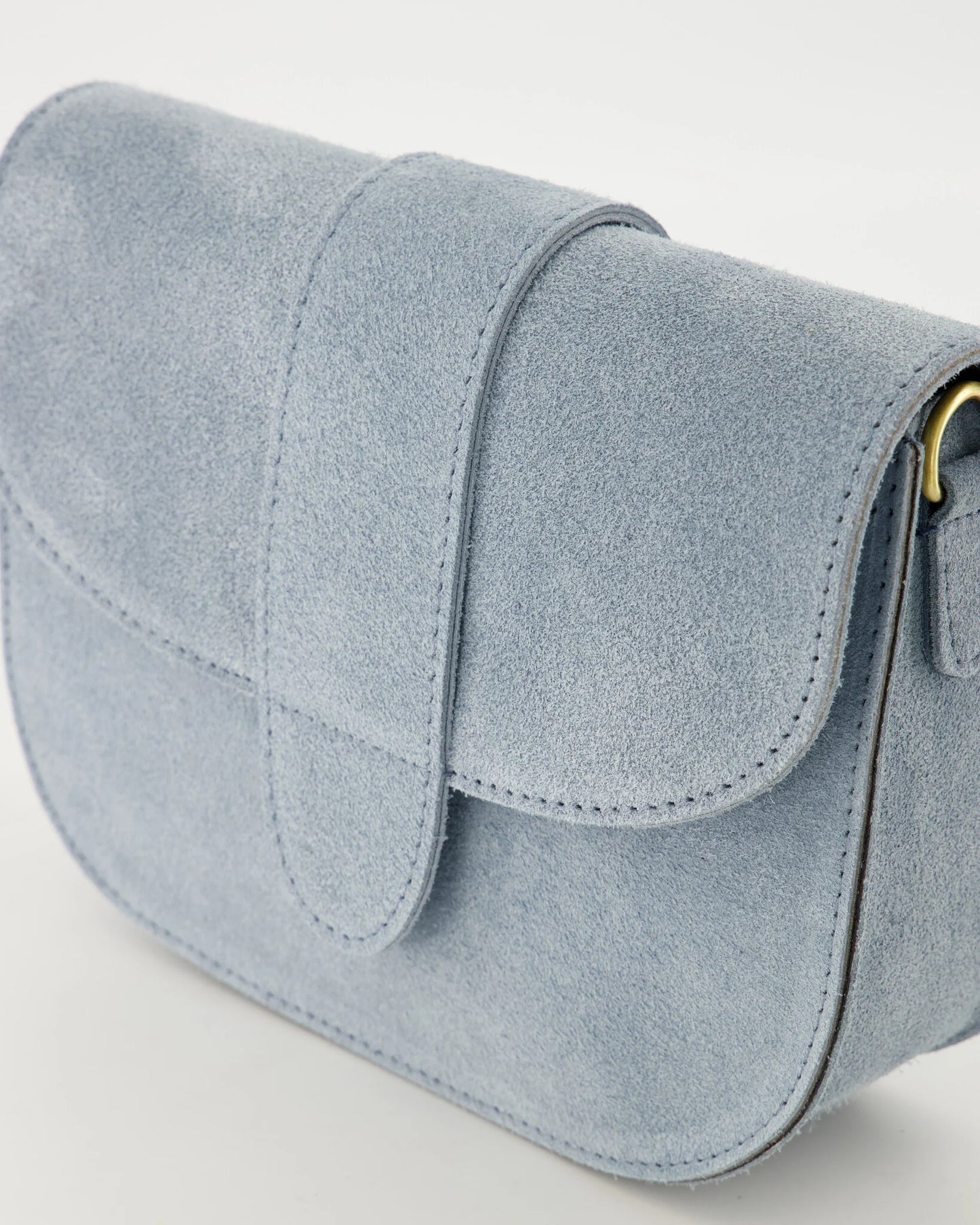 Suede crossbodytas Maan - jeansblauw