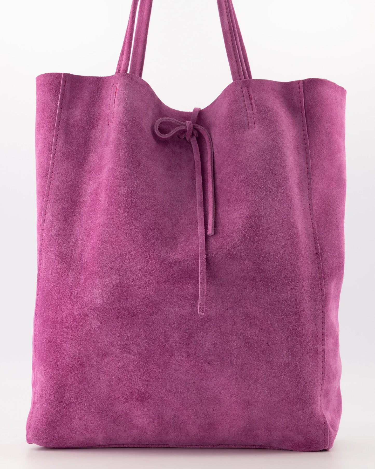 Suede leren shopper roze