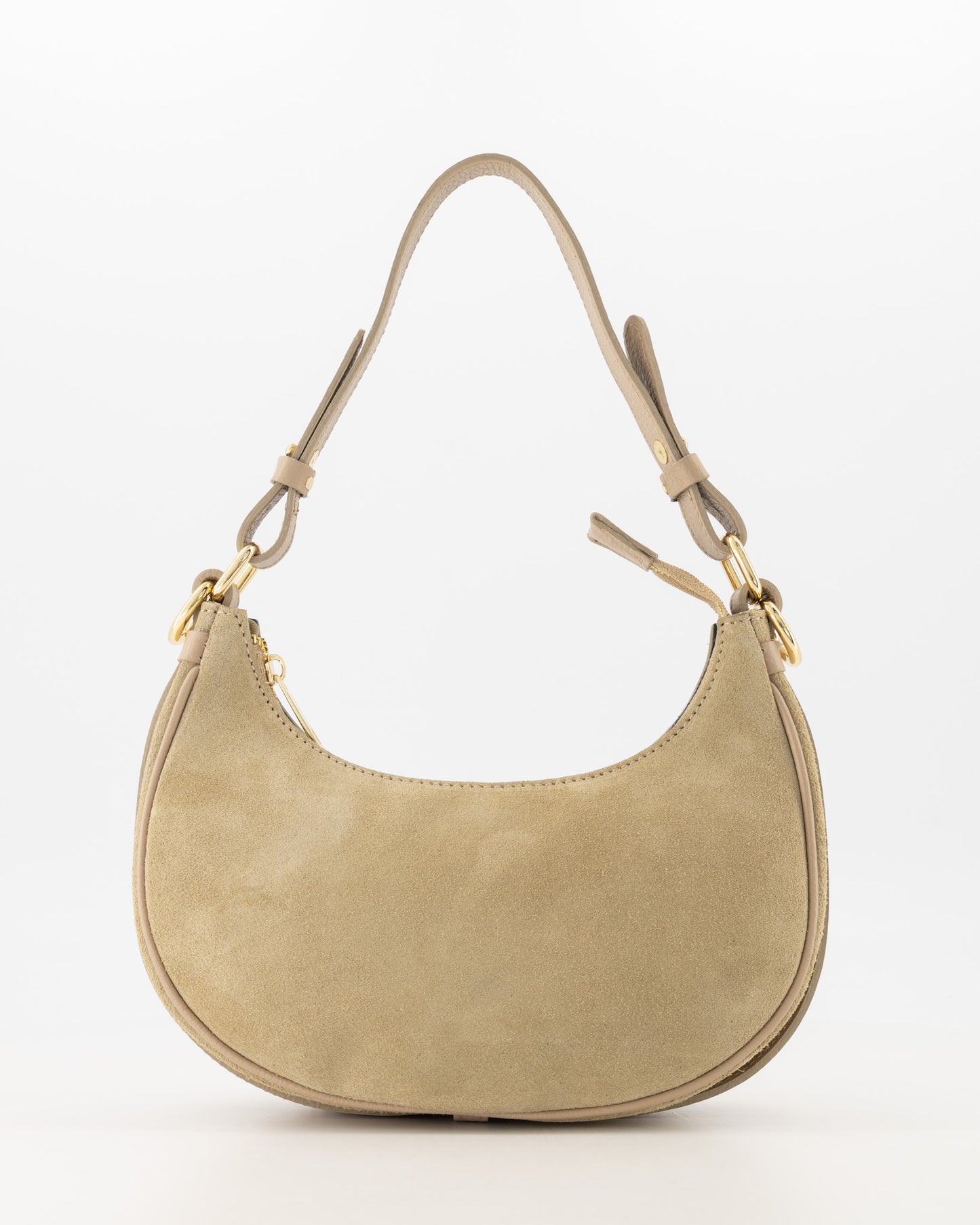 Suede crossbody tas Gwyneth - licht taupe