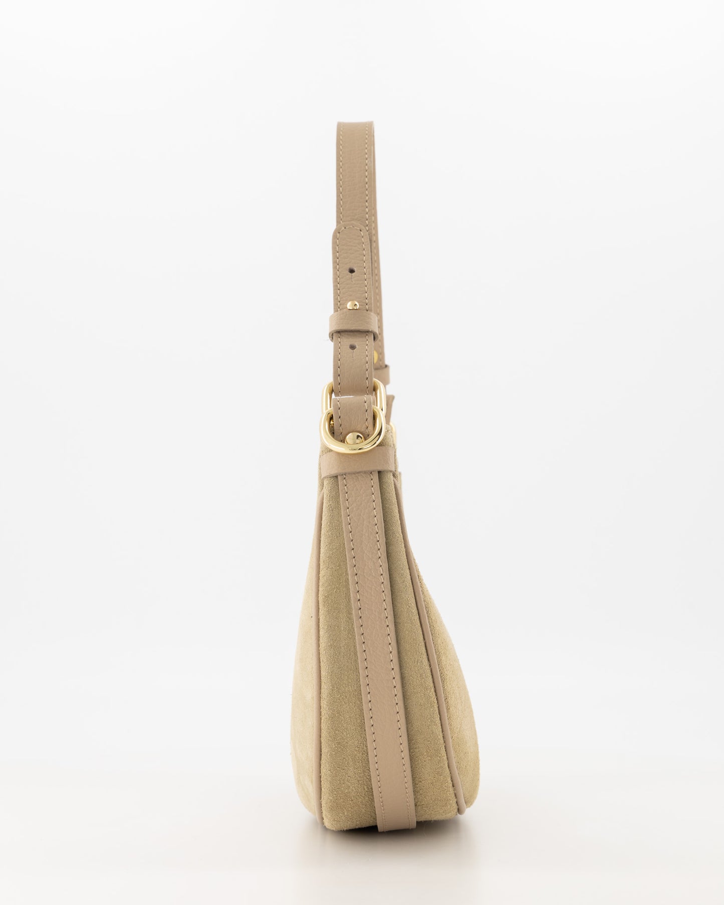 Suede crossbody tas Gwyneth - licht taupe