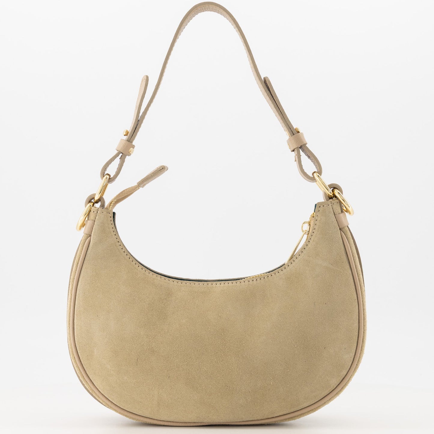 Suede crossbody tas Gwyneth - licht taupe