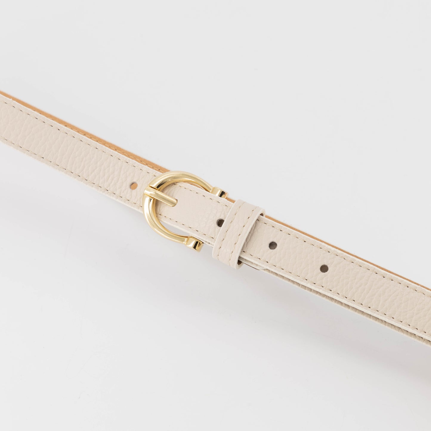 Leren riem Madelief - ecru