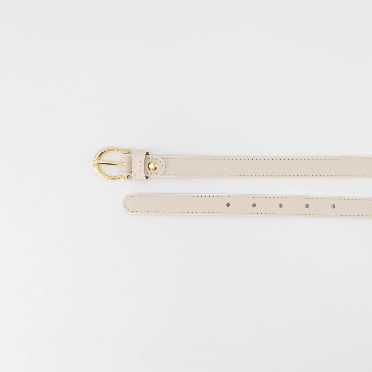 Leren riem Madelief - ecru
