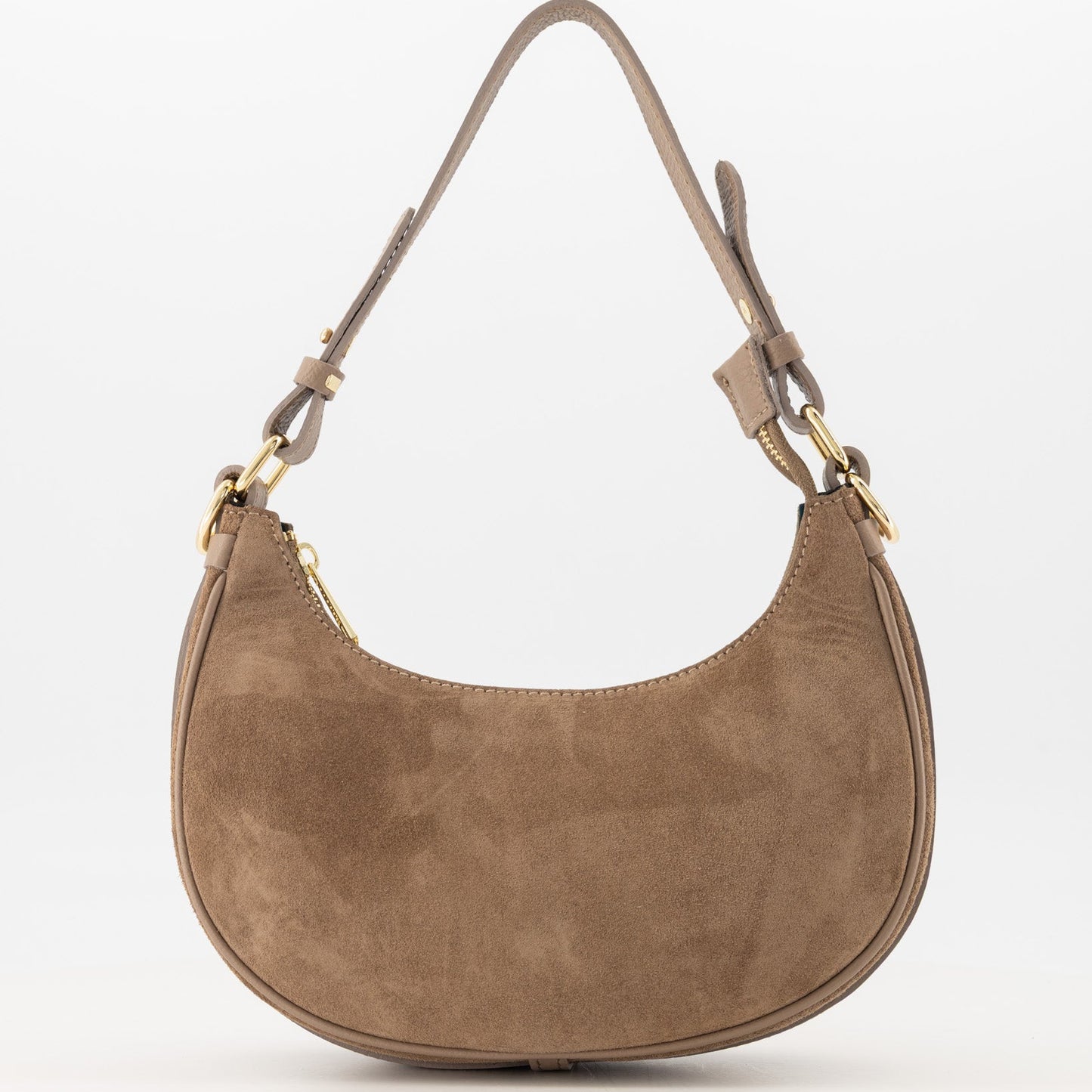 Suede crossbody tas Gwyneth - taupe