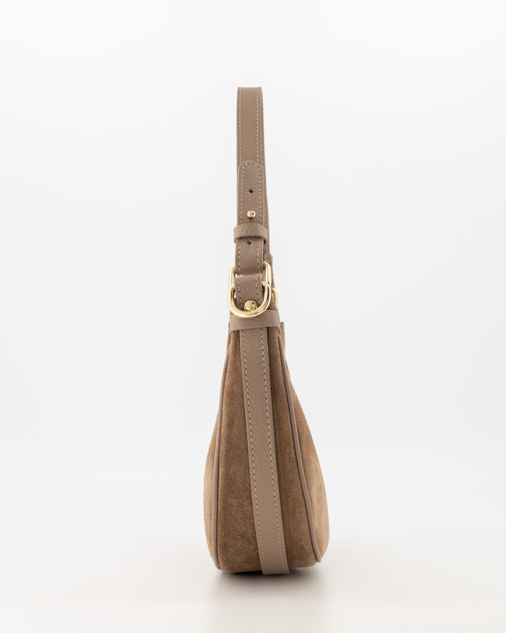 Suede crossbody tas Gwyneth - taupe