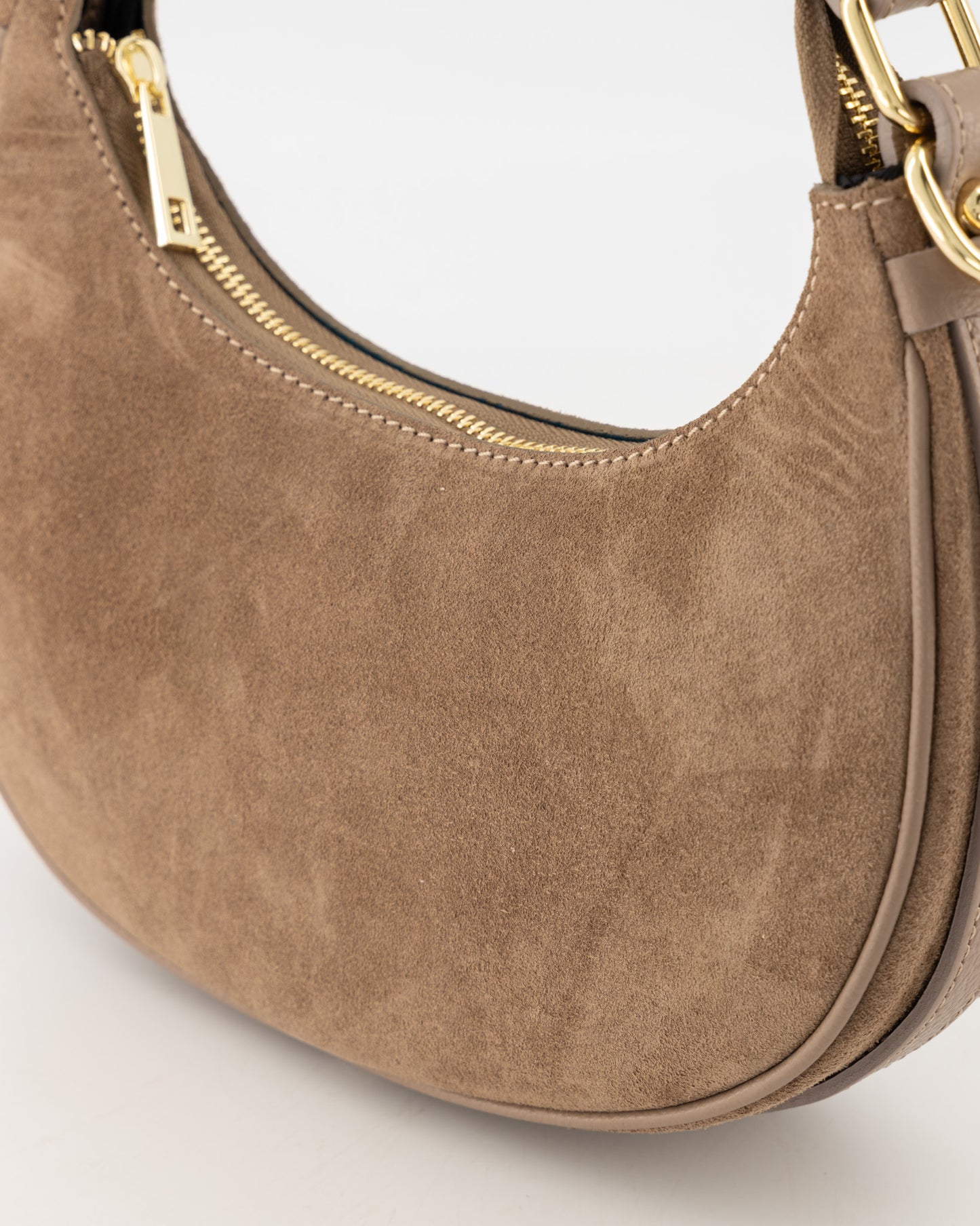 Suede crossbody tas Gwyneth - taupe