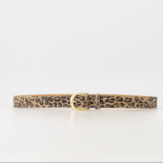 Leren riem Suus met luipaard/panter print