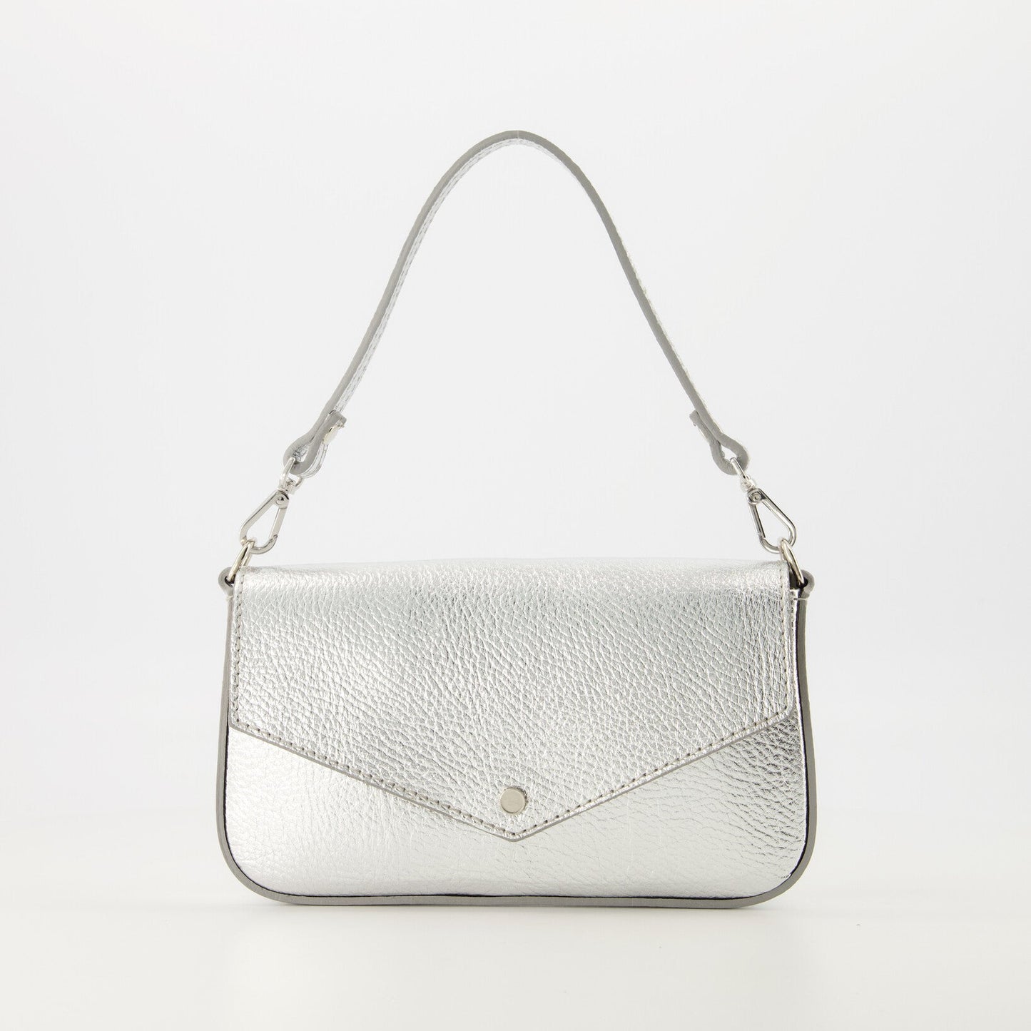 Leren crossbody tas Brandy - zilver