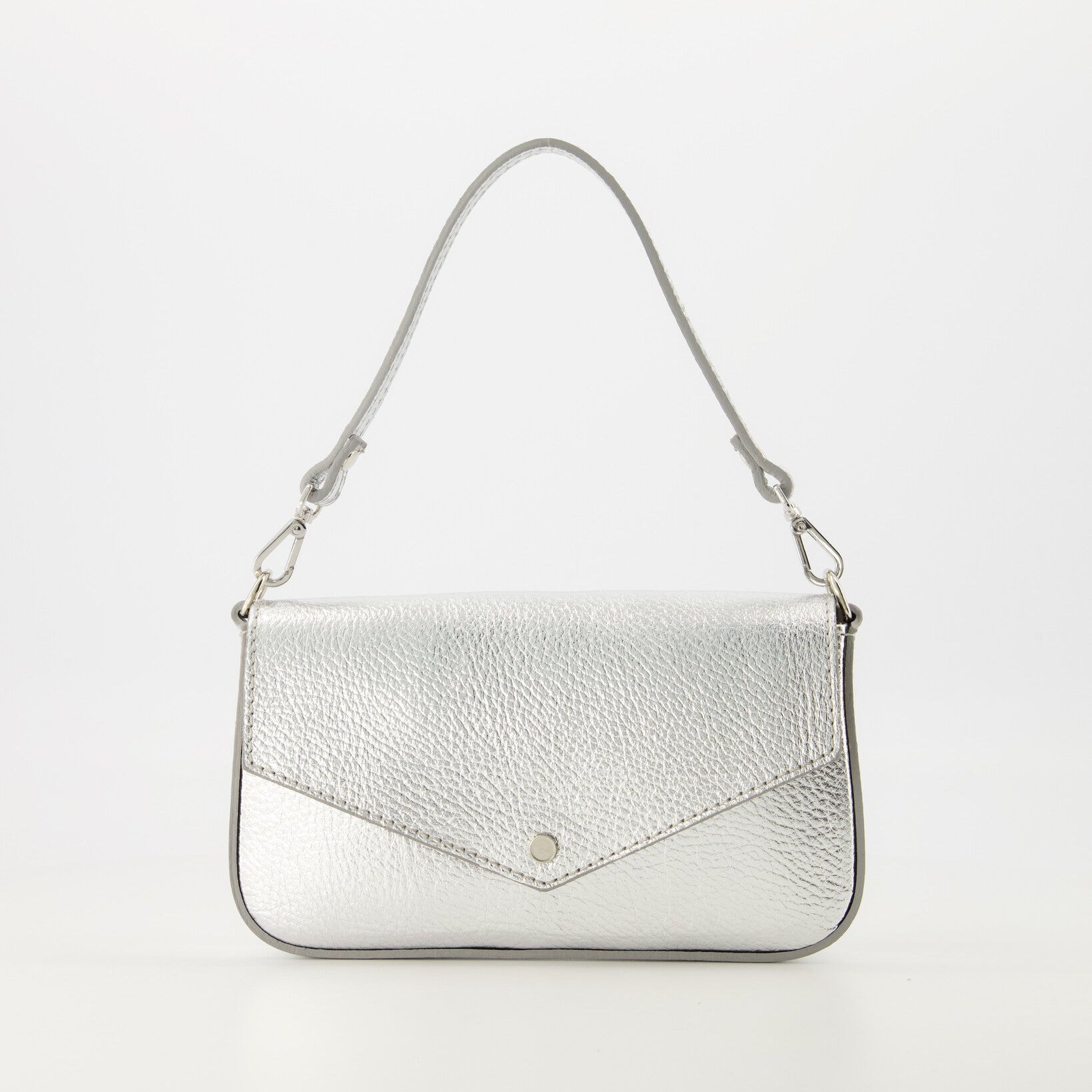 Leren crossbody tas Brandy - zilver