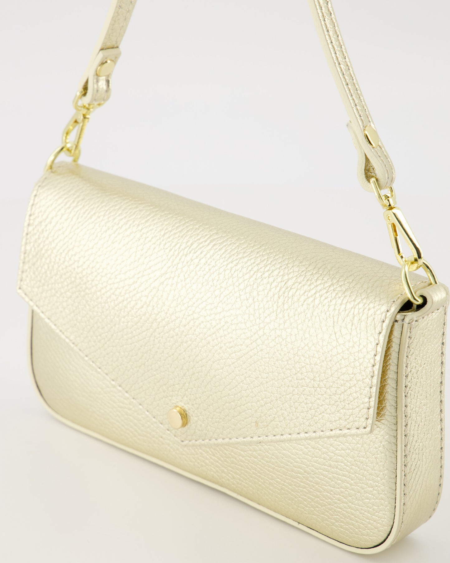 Leren crossbody tas Brandy - goud