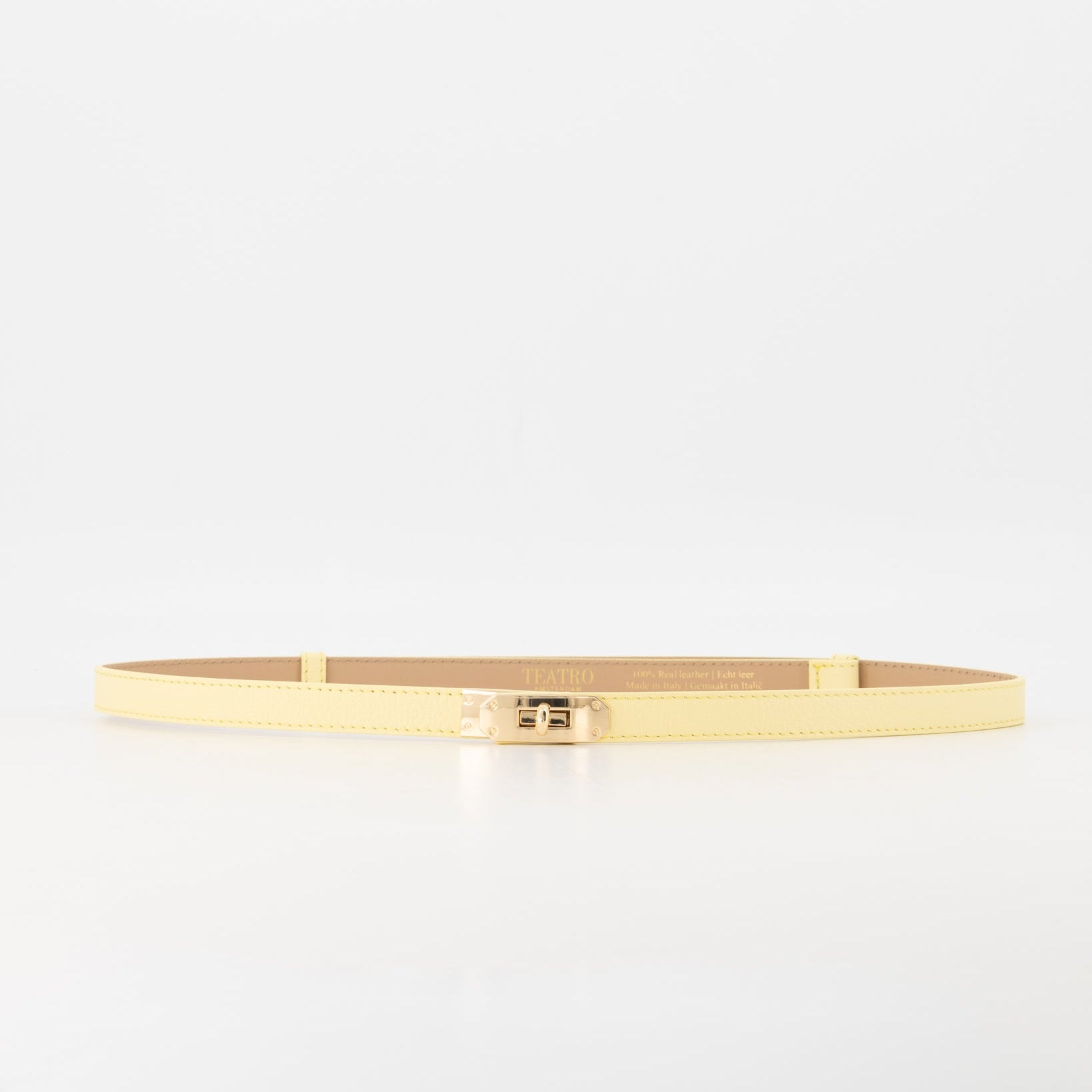 Leren riem Garcia - lichtgeel