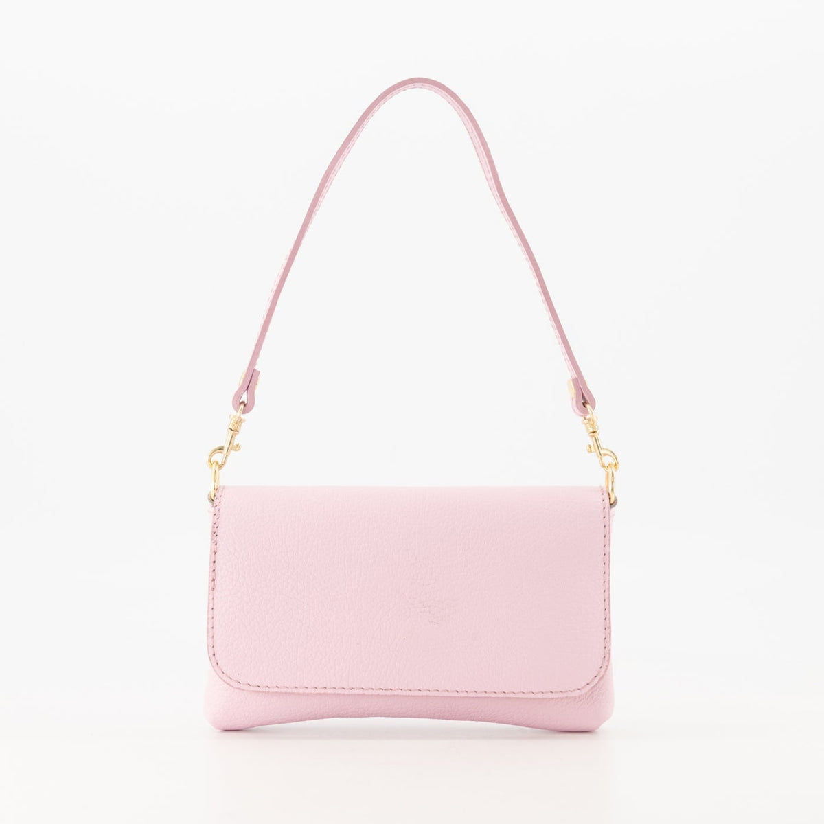 Leren avondtas - clutch Lara - lichtroze 