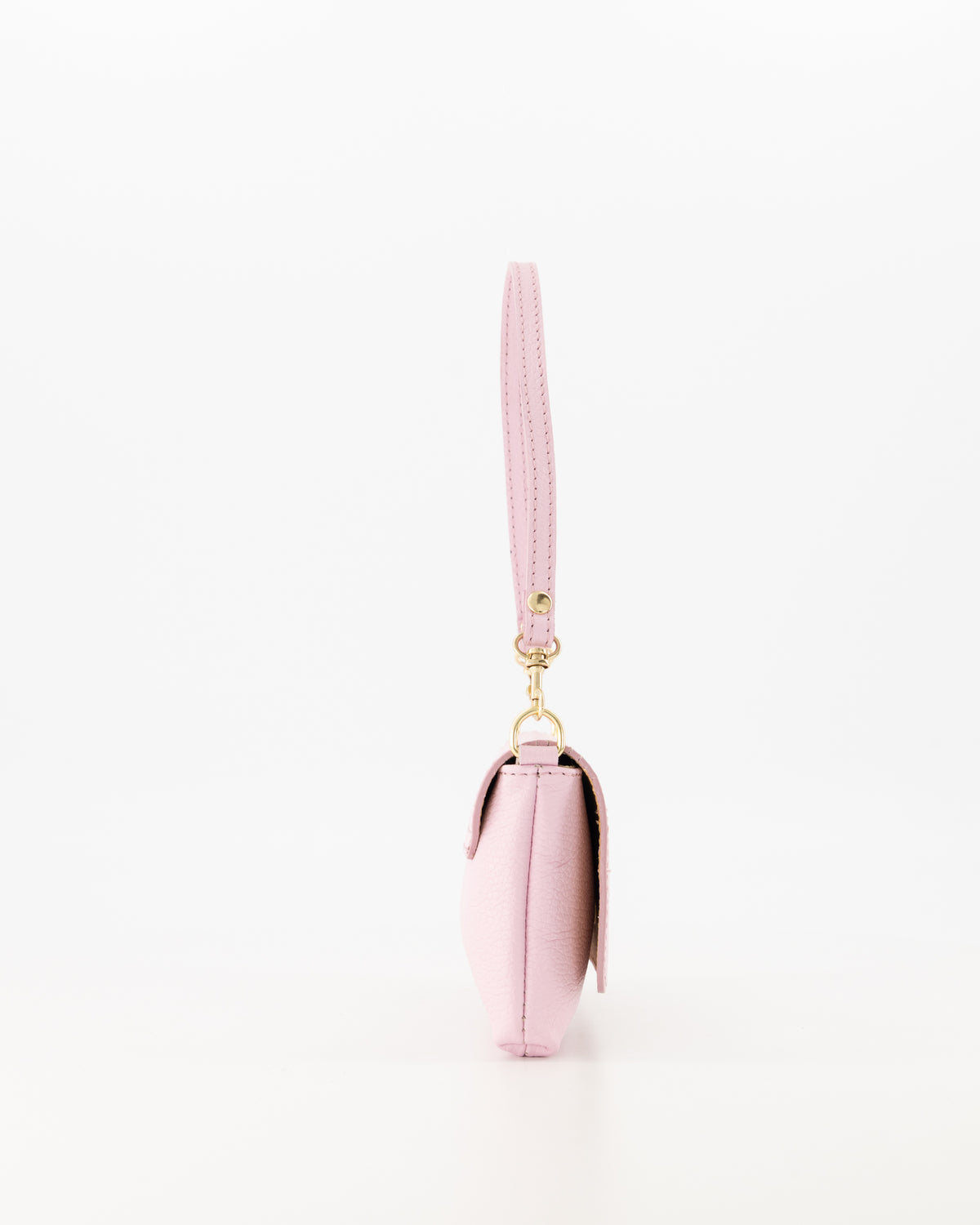 Leren avondtas - clutch Lara - lichtroze 