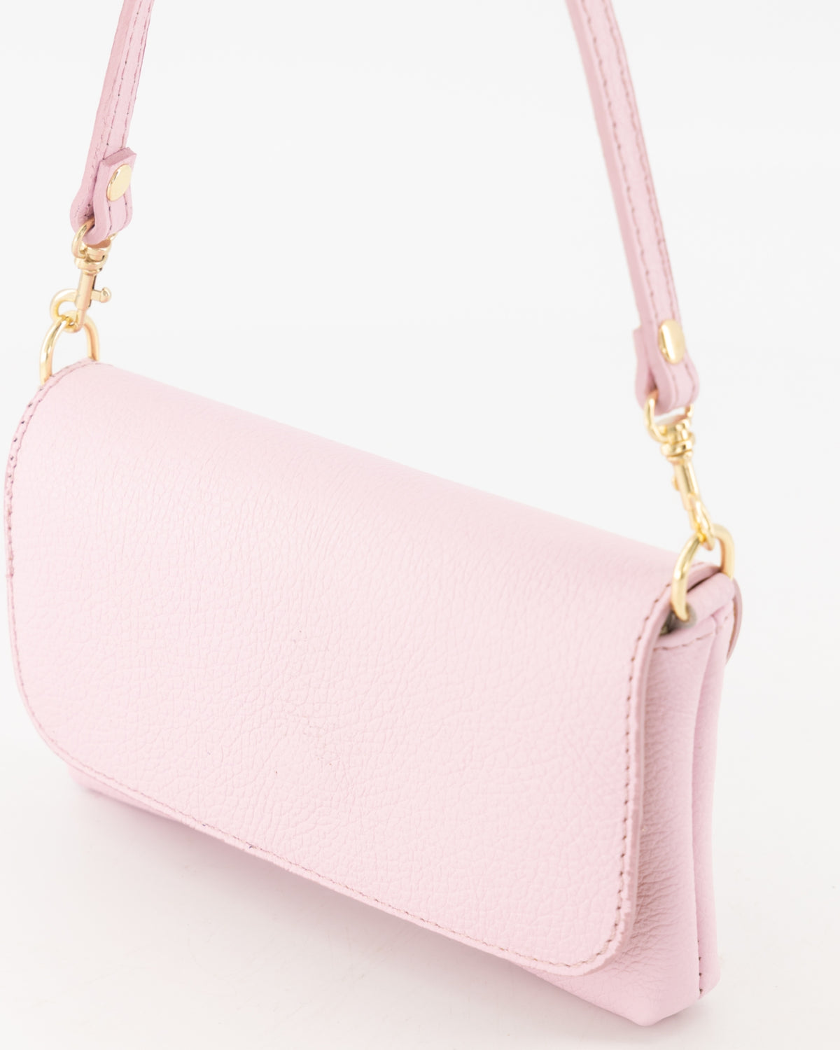 Leren avondtas - clutch Lara - lichtroze 