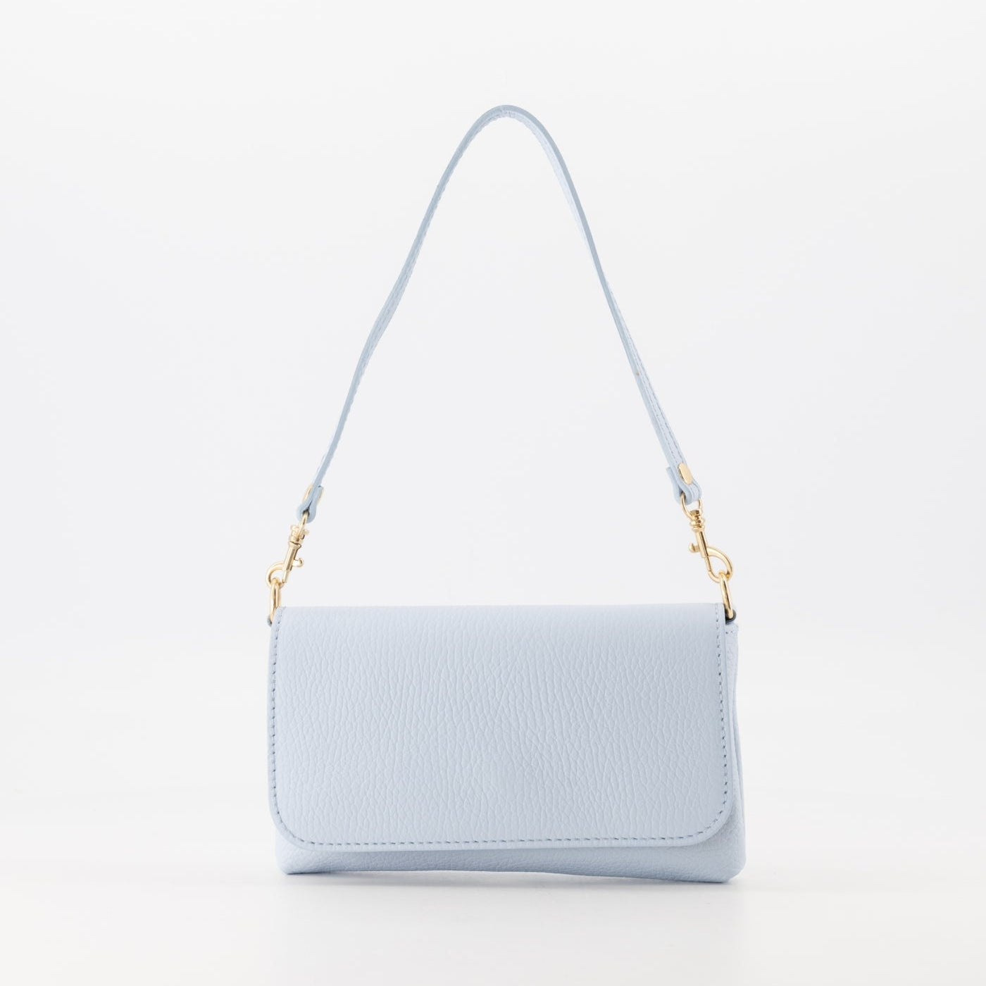 Leren avondtas - clutch Lara - lichtblauw