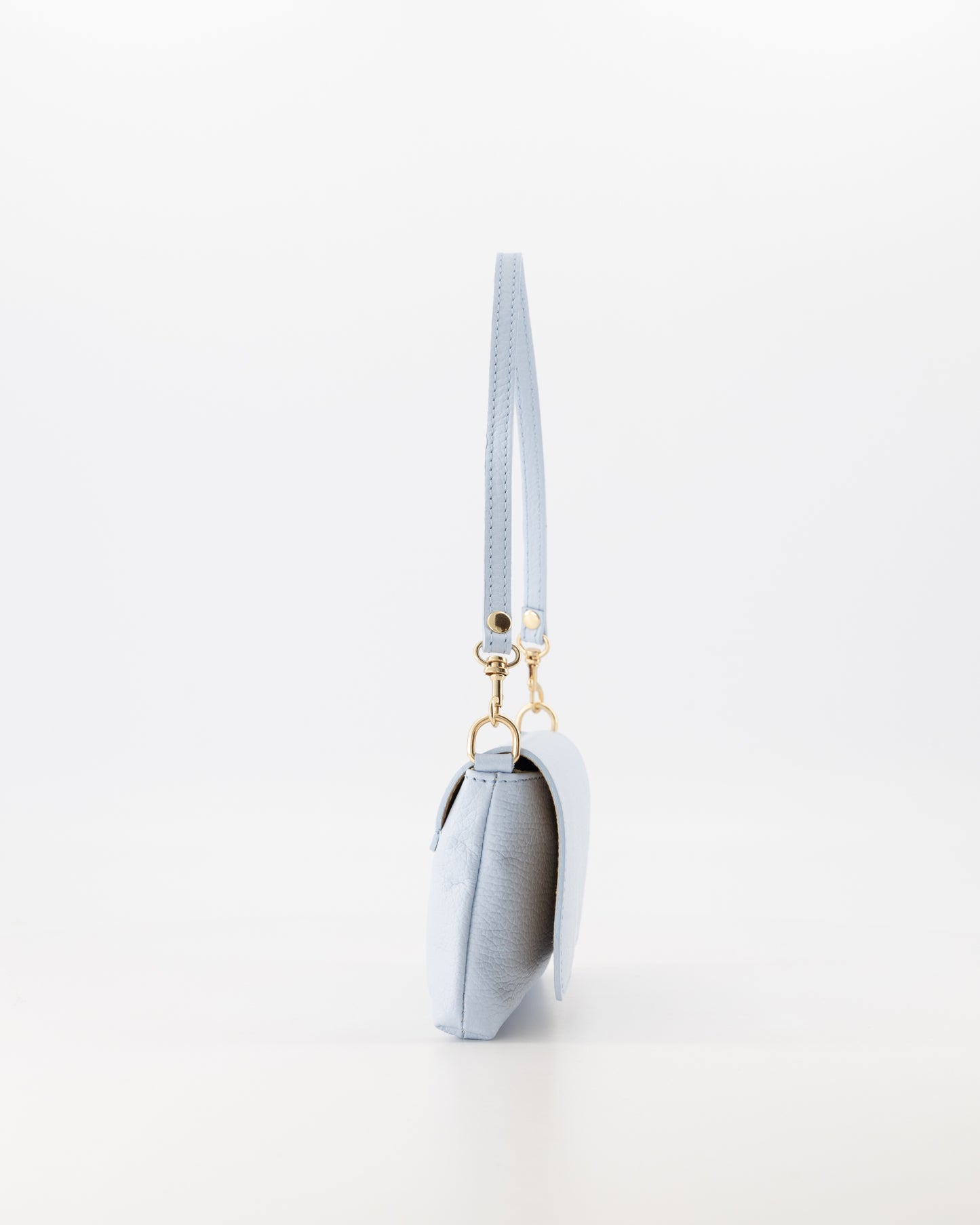 Leren avondtas - clutch Lara - lichtblauw