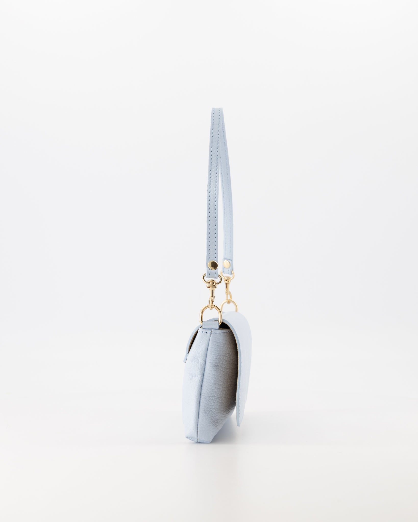 Leren avondtas - clutch Lara - lichtblauw