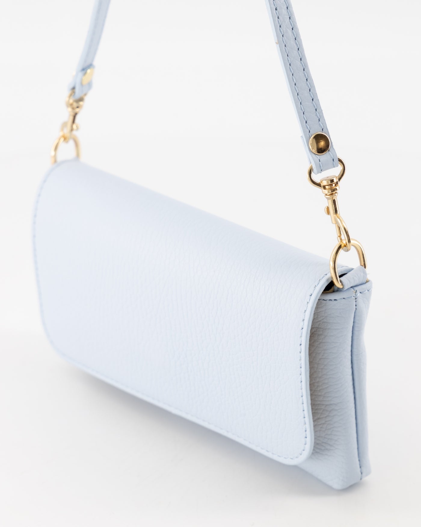 Leren avondtas - clutch Lara - lichtblauw