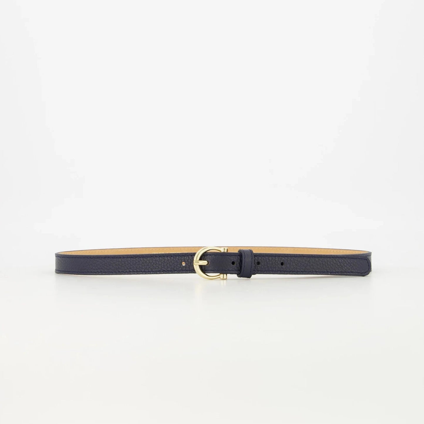 Leren riem Madelief - donkerblauw
