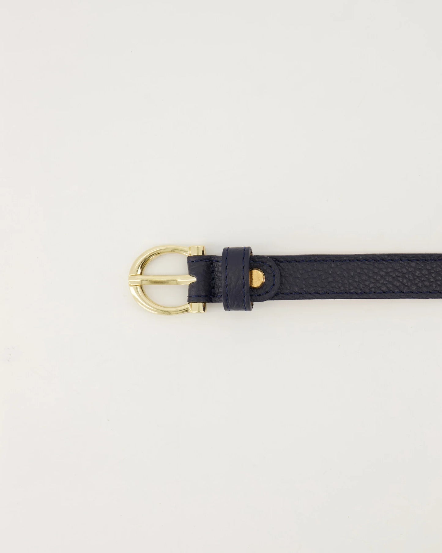 Leren riem Madelief - donkerblauw