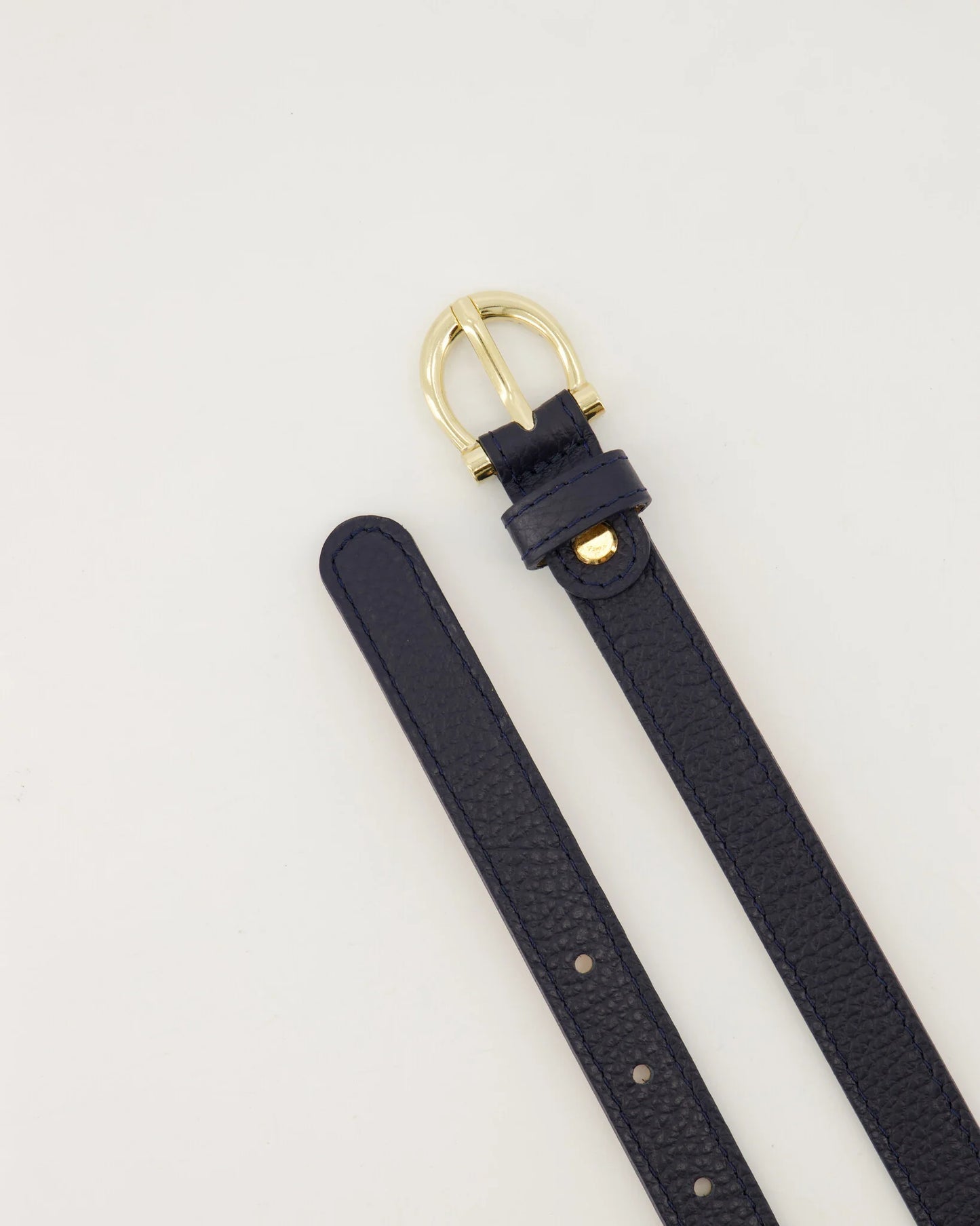 Leren riem Madelief - donkerblauw