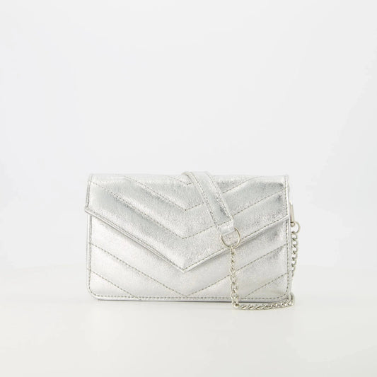 Leren tas Laurie - Metallic - Zilver 513