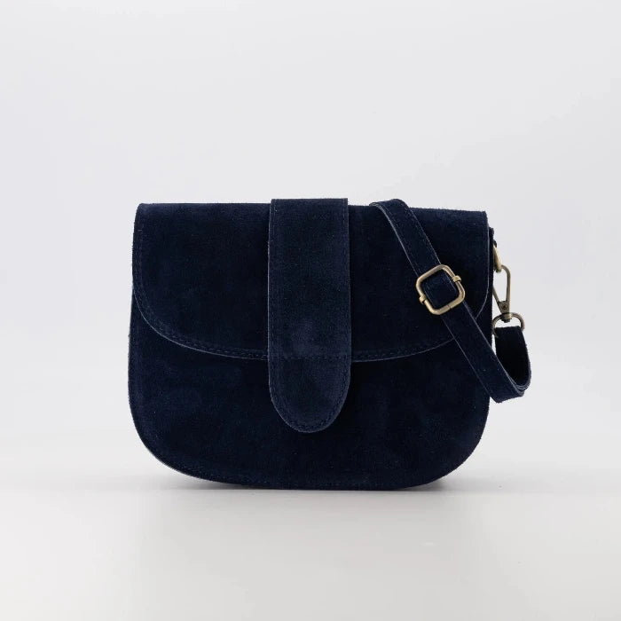 Suede leren tas maan donkerblauw