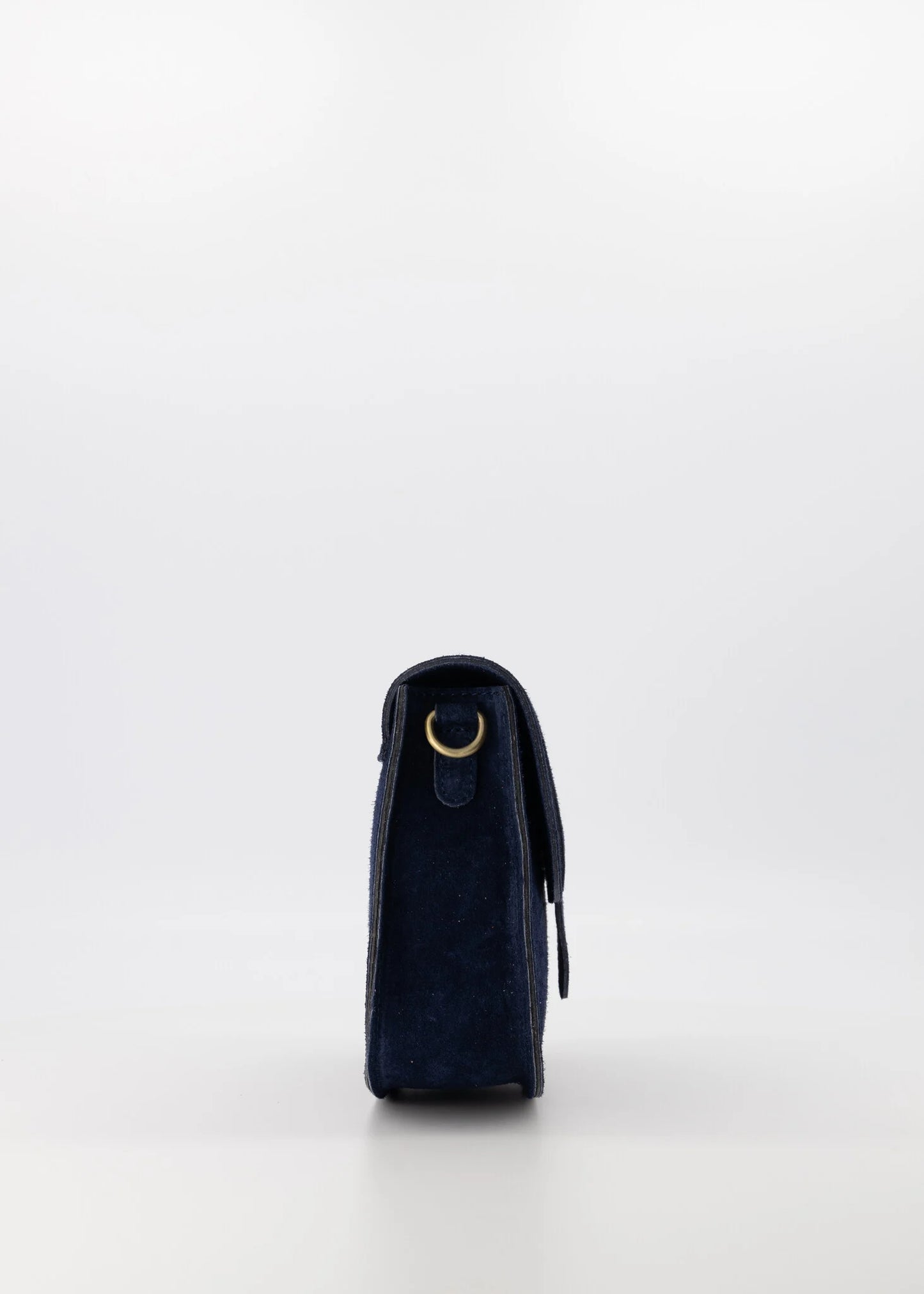 Suede leren tas maan crossbody donkerblauw