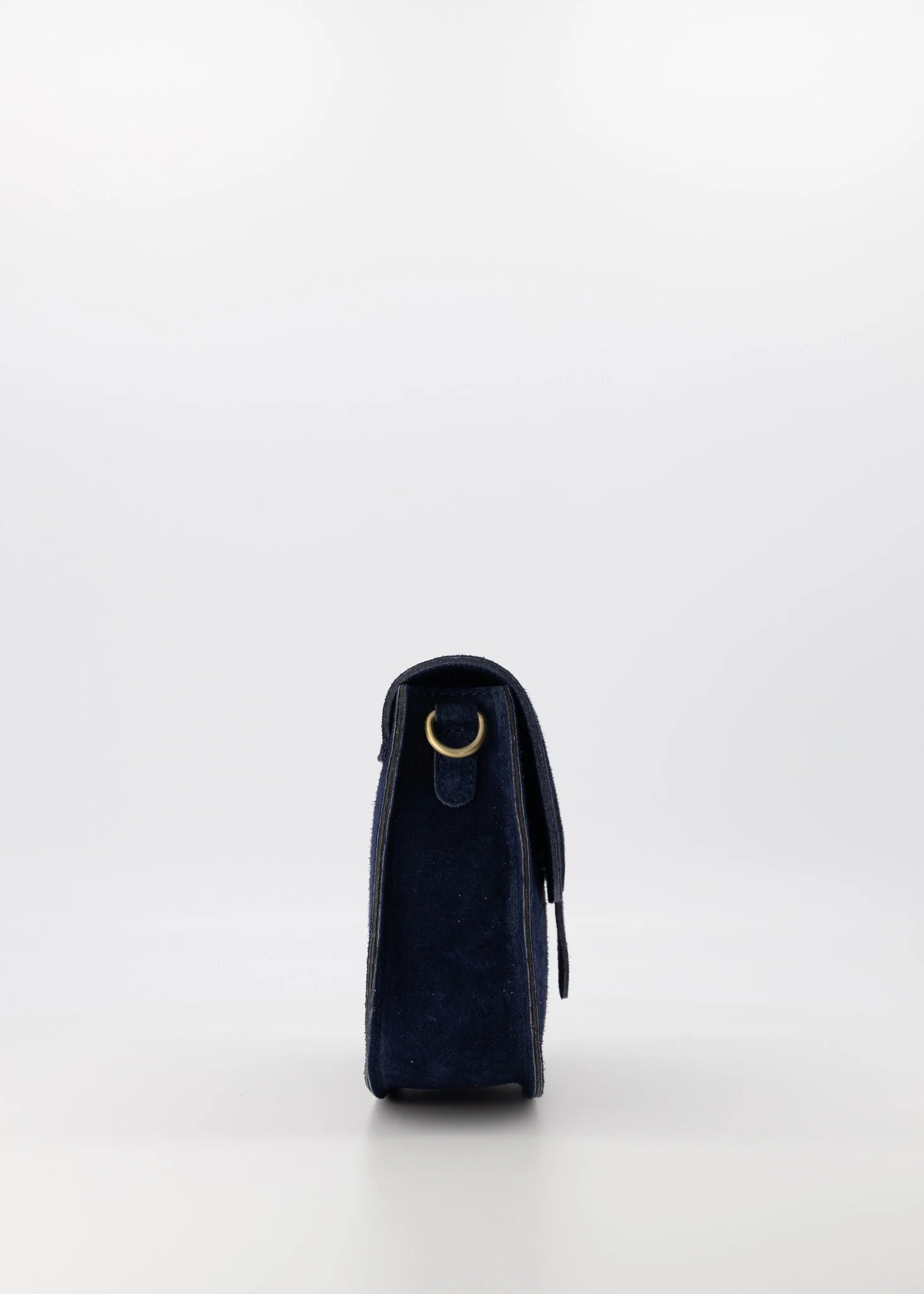 Suede leren tas maan crossbody donkerblauw