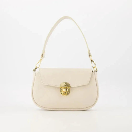 Leren crossbody tas marissa ecru 