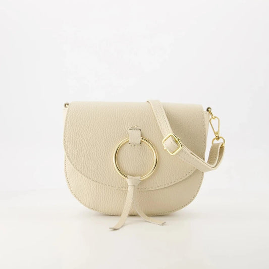 Leren tas ecru Sevy Notre-V