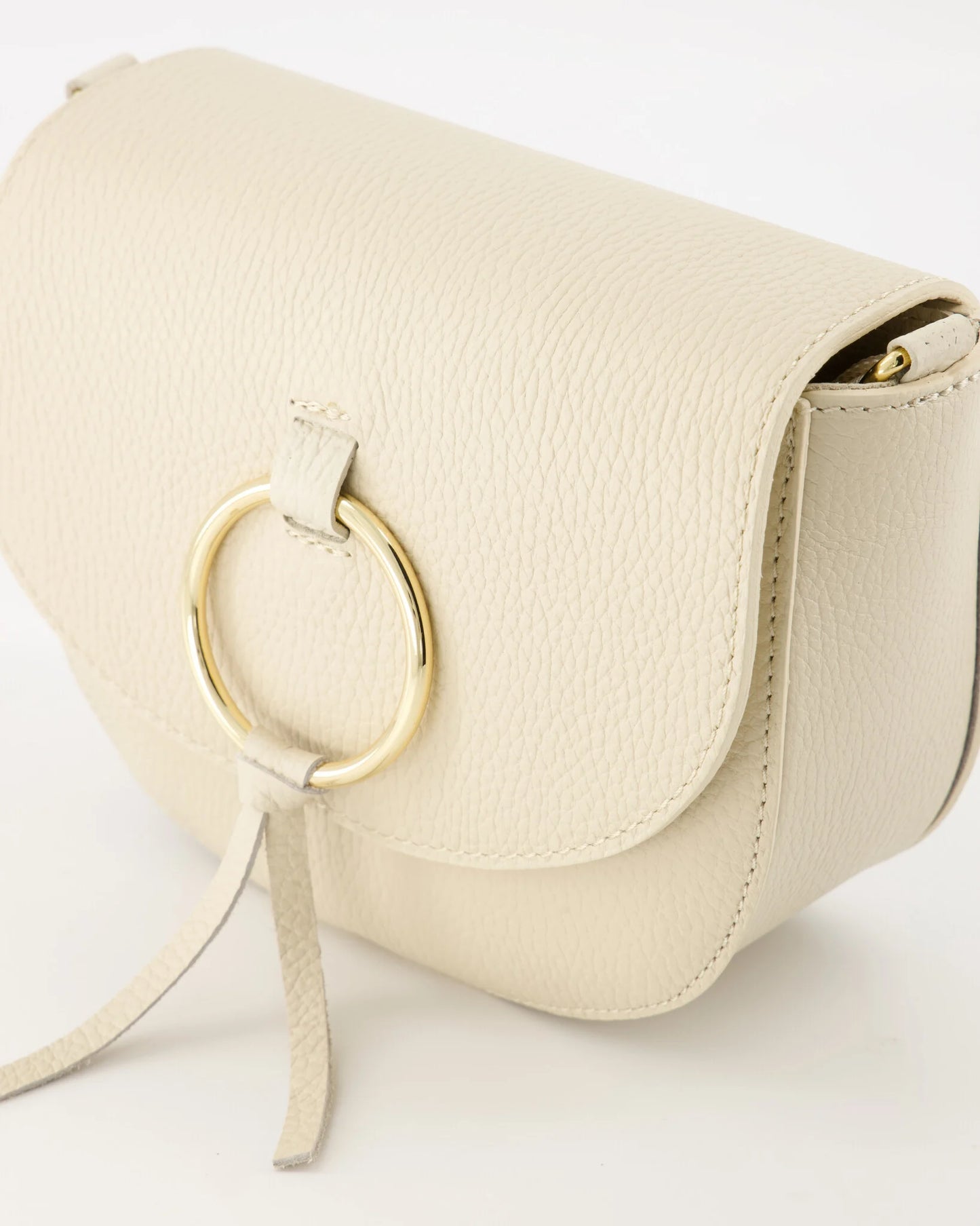 Leren crossbody tas ecru Sevy