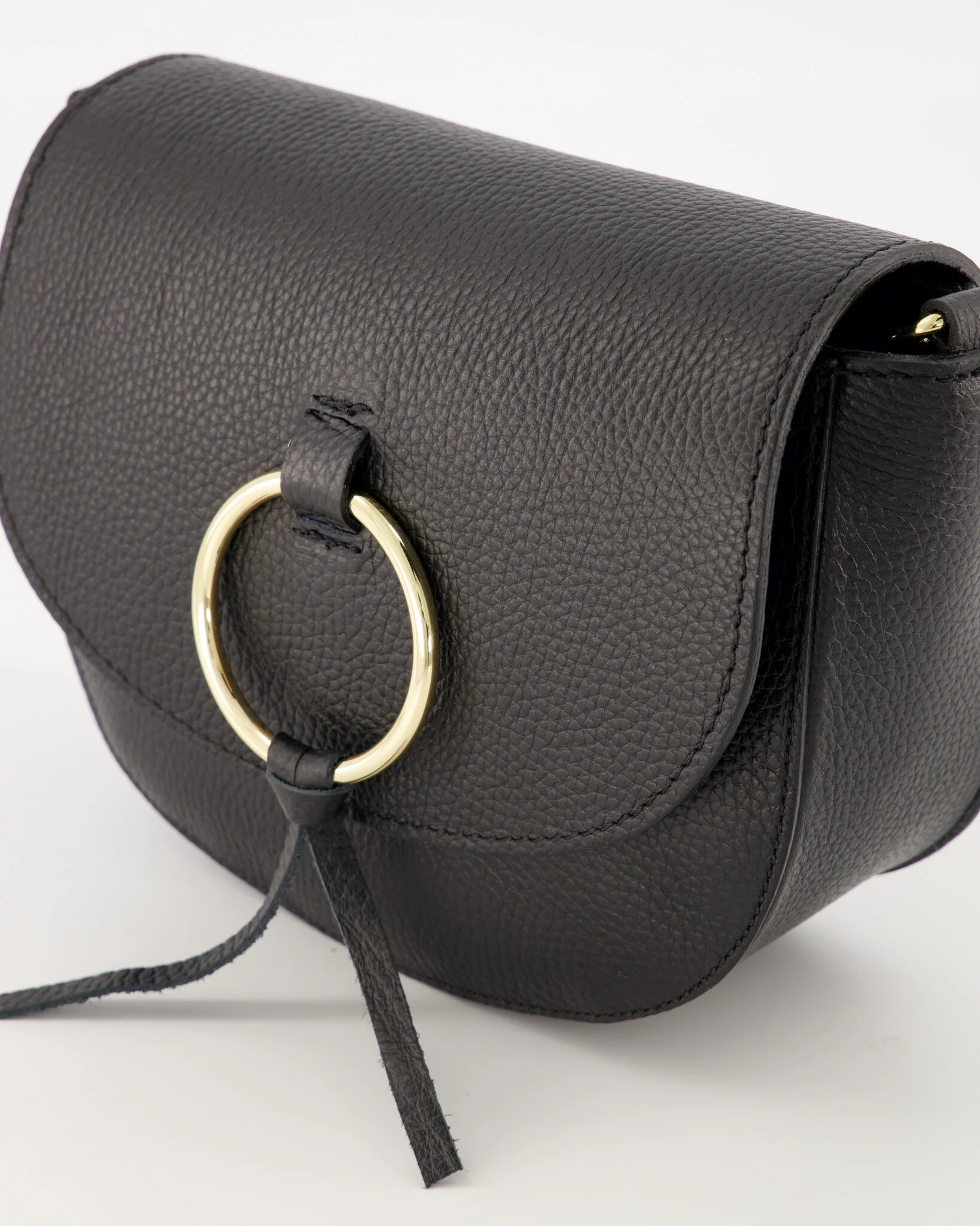 Leren tas zwart Sevy Notre-V crossbody