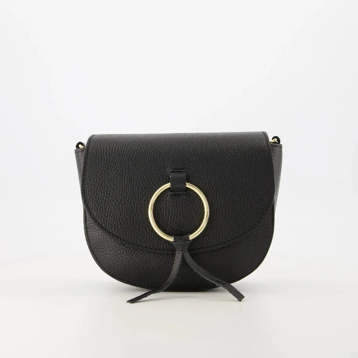 Leren tas zwart Sevy Notre-V crossbody