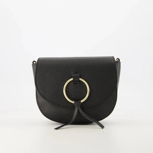 Leren tas zwart Sevy Notre-V crossbody