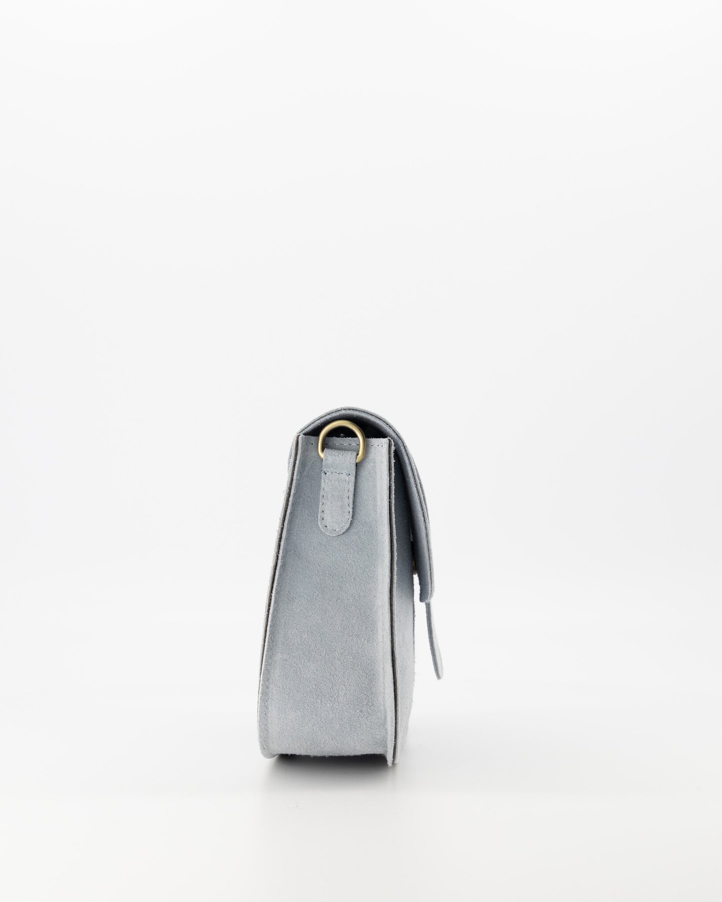 Suede leren crossbody tas Maan lichtblauw