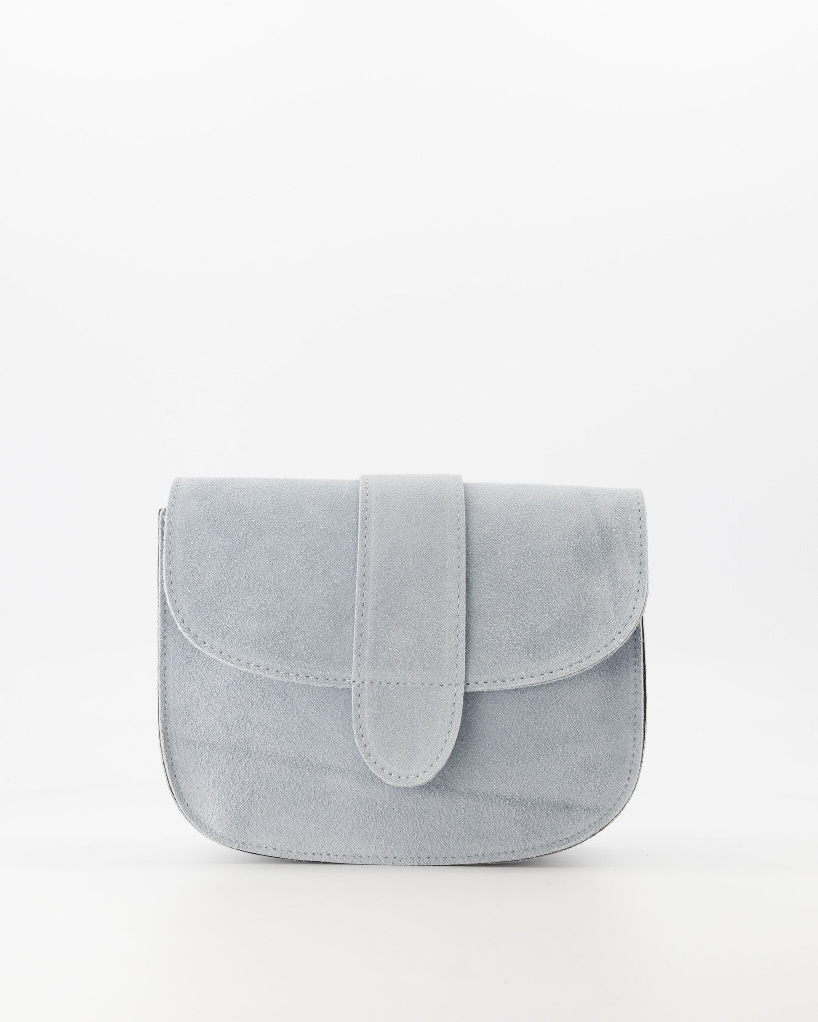 Suede leren crossbody tas Maan lichtblauw