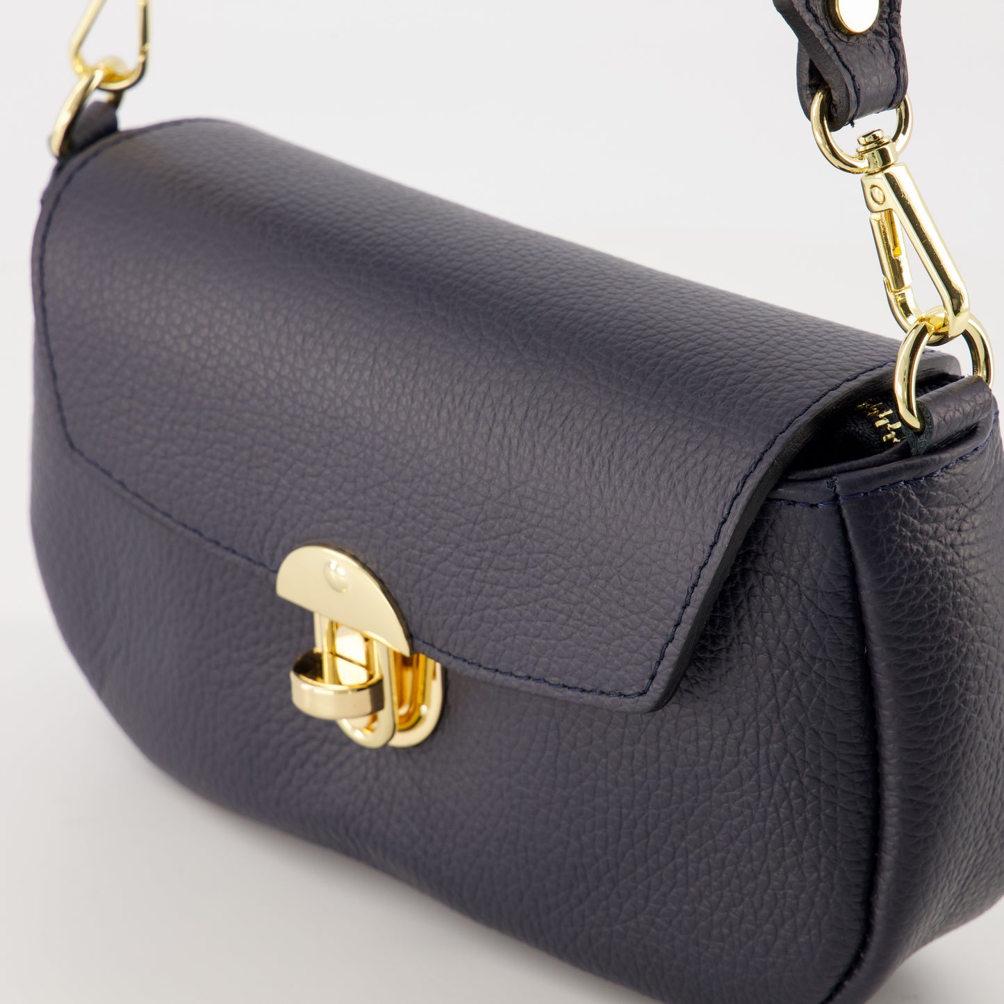 Leren crossbody tas Marissa donkerblauw