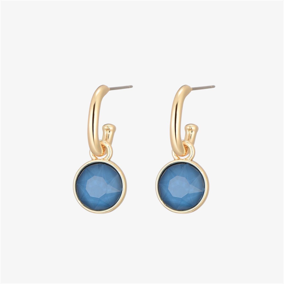 Goudkleurige oorhanger blauw