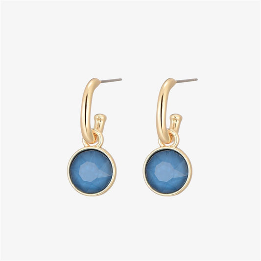 Goudkleurige oorhanger blauw